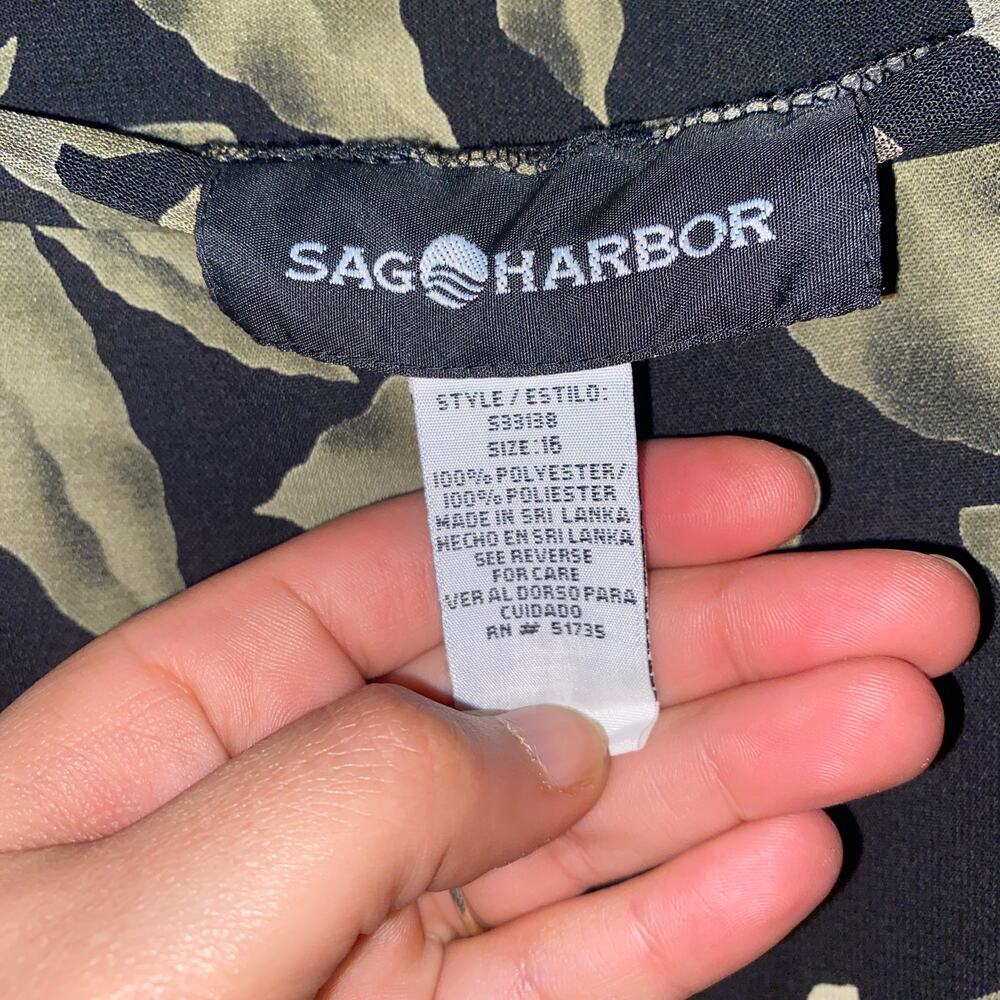 Sag Harbor Black Green Floral Maxi Skirt Women's Size 16 - Picture 4 of 5